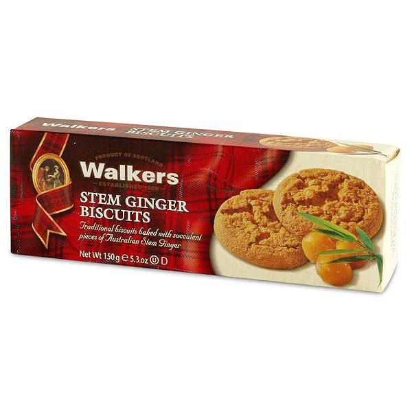 WALKER’S SHORTBREAD STEM GINGER COOKIES, SCOTTISH STYLE COOKIES, 5.3 OZ BOX