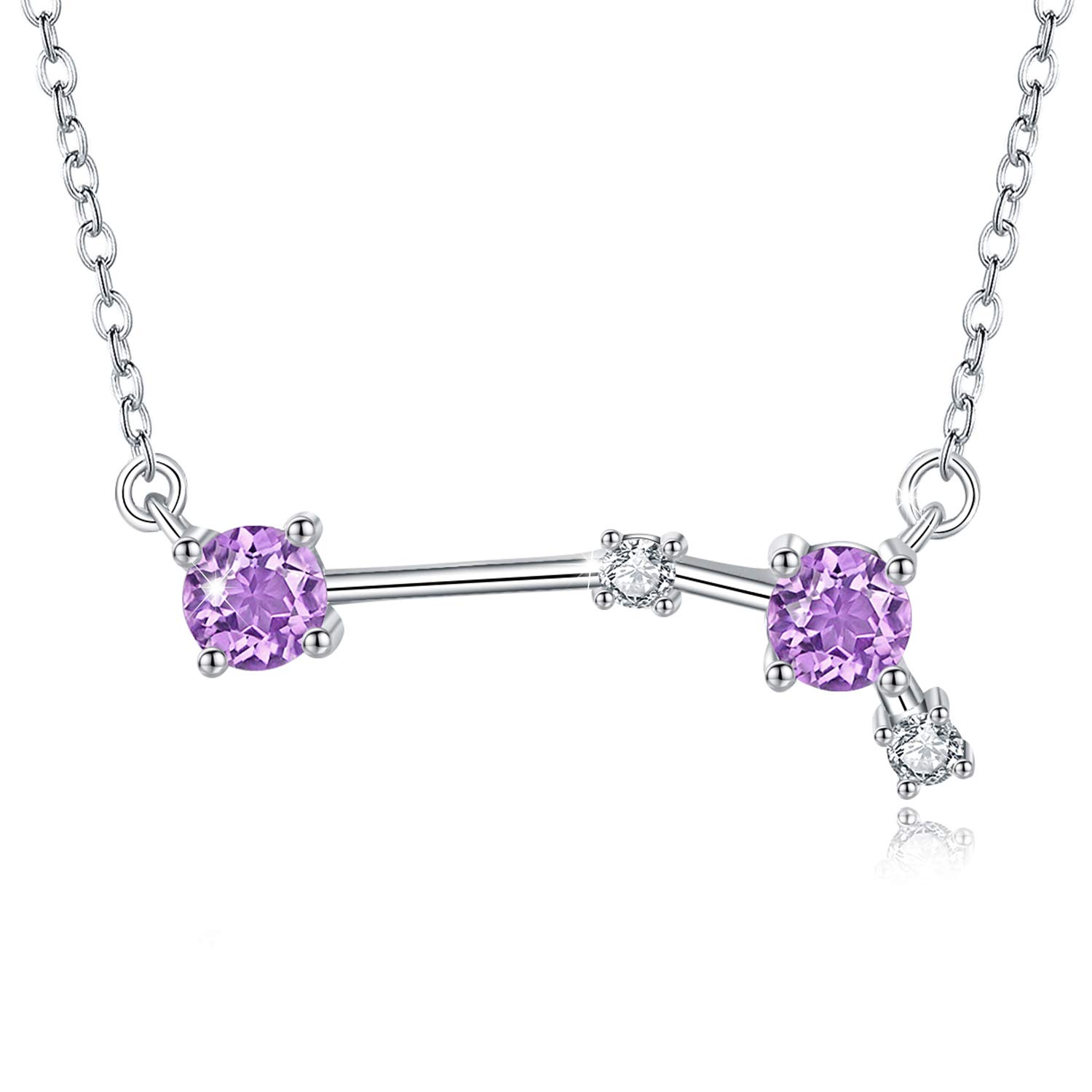 BLOVIN 925 Sterling Silver 12 Zodiac Constellation Aries Pendant Necklace Astrology Jewelry Birthday Gifts for Women Mom Daughter Wife Family