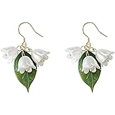 Lily of the Valley Flower Earrings for Women Floral Drop Earrings