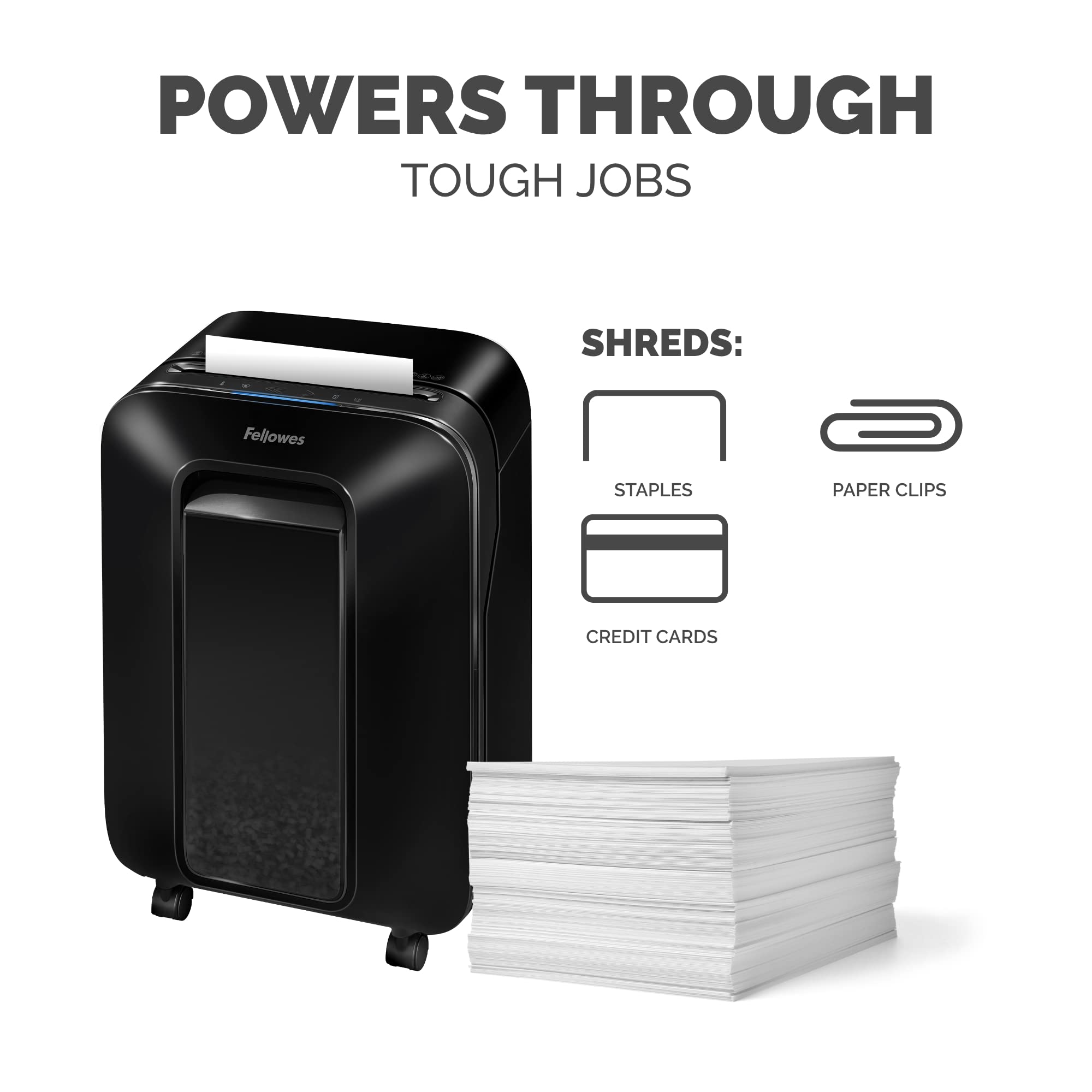 Fellowes LX10C 12 Sheet P-4 Cross-Cut, Heavy Duty Paper Office Shredder, 100% Jam Proof