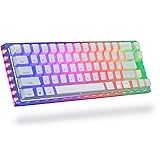 Womier K66 60 Percent Keyboard, Hot Swappable Tyce-C Wired RGB Backlit Gateron Switch 60% Mechanical Keyboard with Crystallin