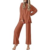 Ekouaer Lounge Sets for Women Long Sleeve Pajamas 2026 Loungewear Soft Comfy Pjs Two Piece Travel Outfits Set
