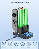 FYOUNG Switch Charger for Joy Con with LED Light Bar, 4 Remotes view 5
