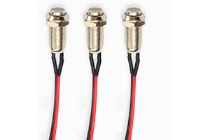 Gebildet 3pcs Metal Latching Push Button Switch Waterproof Silver Point 8mm Mini Micro Round 0-250V Self-Lock for Power Start