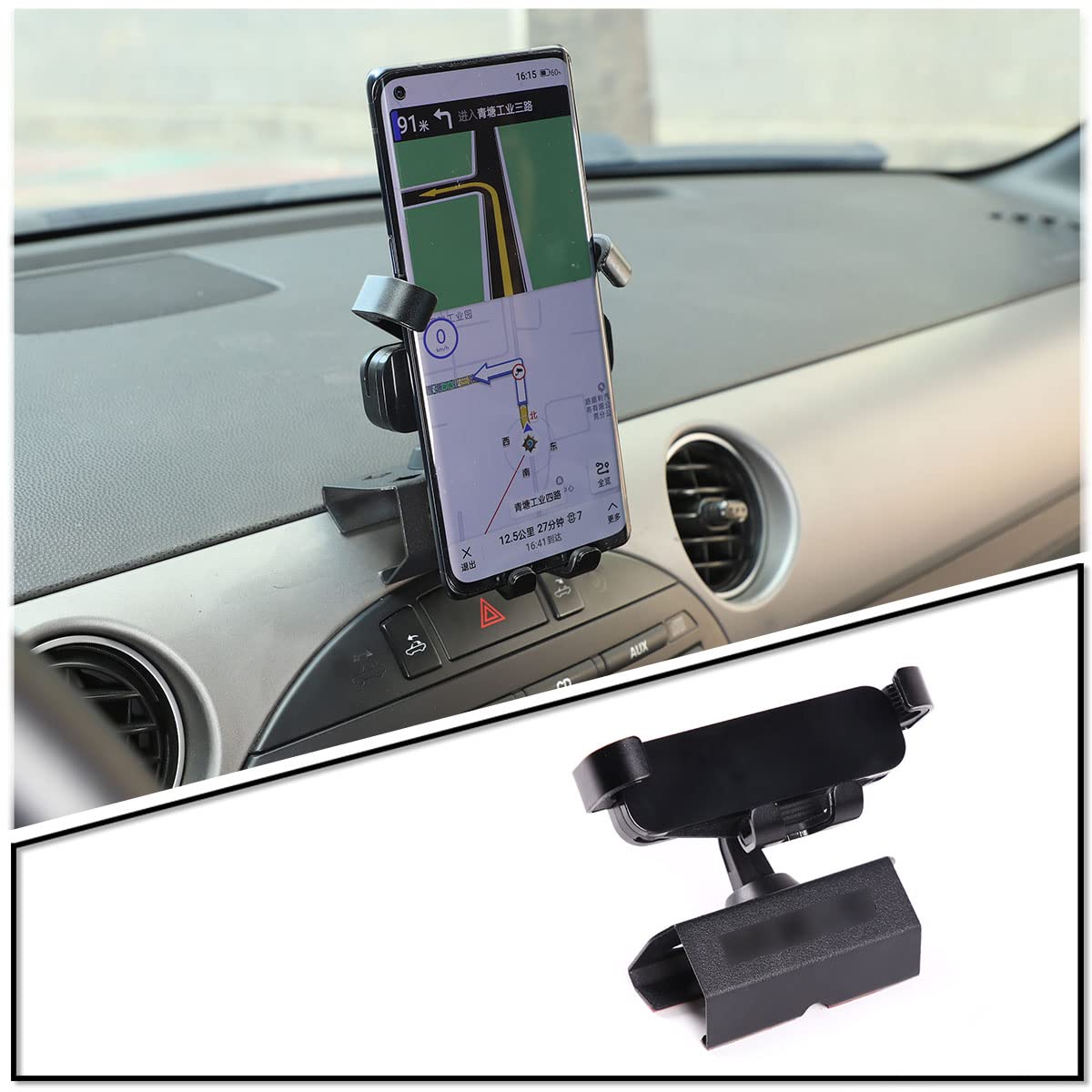 DIYUCAR Car Phone Mount, Rotating Dashboard Cell Phone Holder, 360-Degree Rotation Mobile Stand For Mazda MX-5 2009-2015