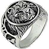 VN Jewelry 925 Sterling Silver Chunky Chunky Lion Ring For Men Ring Size 8, 9, 10, 11, 12, 13, 14