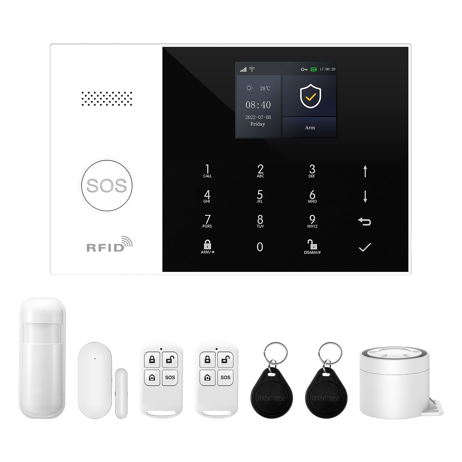 XNY 4G and WiFi Wireless Home Alarm System, 8-Piece-Kit DIY Burglar Alarm System for Home Security with App Control, Door Window Sensor, Motion Detector,Work with Google Assistant and Alexa