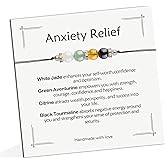 Jojomina Anxiety Relief Bracelet for Women with Depression Fidget Healing Calming Crystal Beaded Mood Bracelets items Adjustable Stress Relief Jewelry Gift
