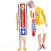 huashign Halloween Couple Costume for Adult, Toothbrush Toothpaste Tube Cosplay Costume, Halloween Funny Outfit Party Dress Up