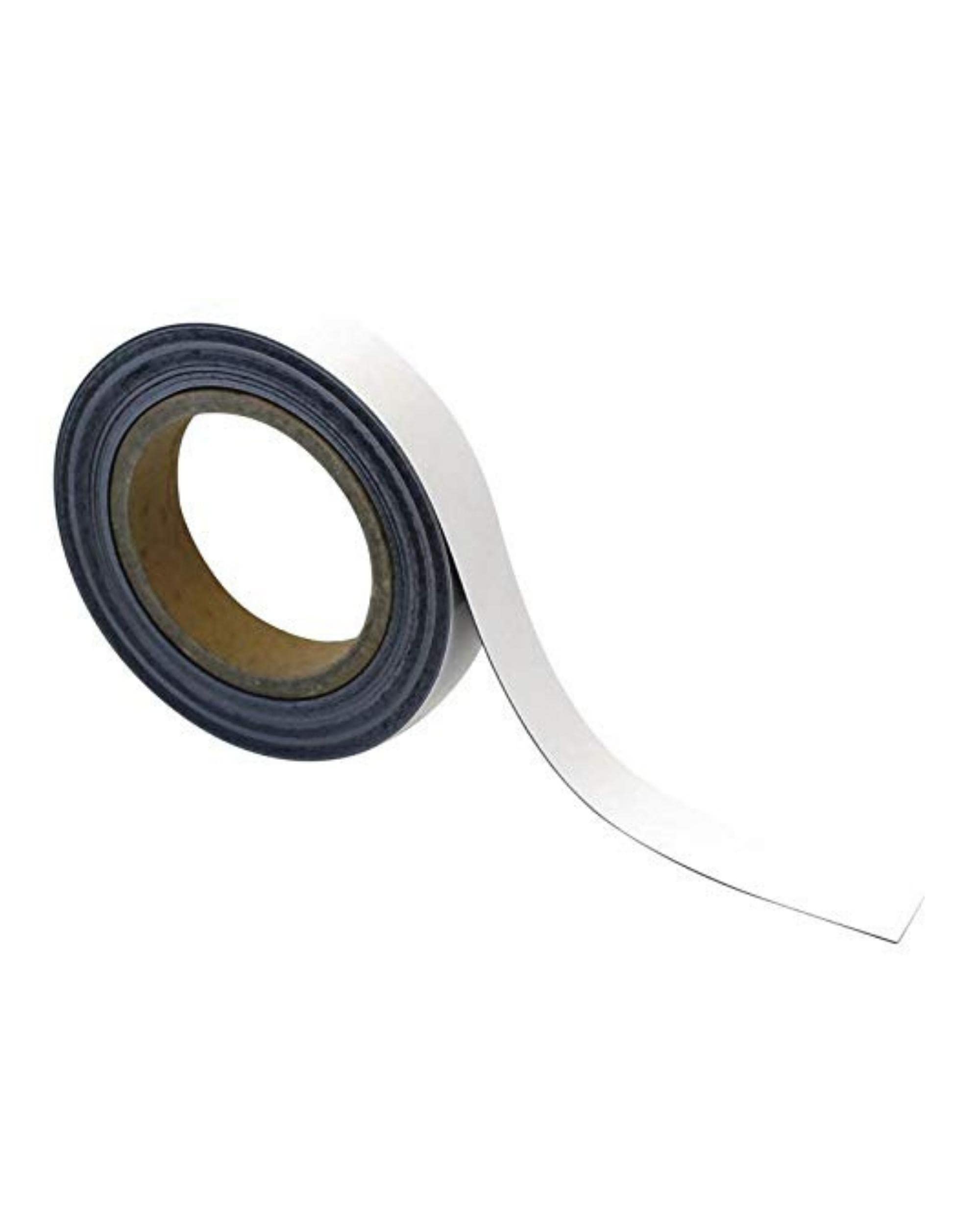 Magnetic Steel Easy-Wipe Tape, Thin & Flexible, Cut to Fit Strip, Magnetic, High Visible Identification. Suitable For All Non-Magnetic Surfaces (White 30mm x 10m)