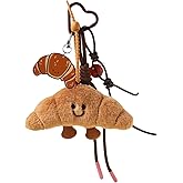 FURQNG Kawaii Plush Keychain Purse Charms Cute Brown Bag Charms for Women Handbags