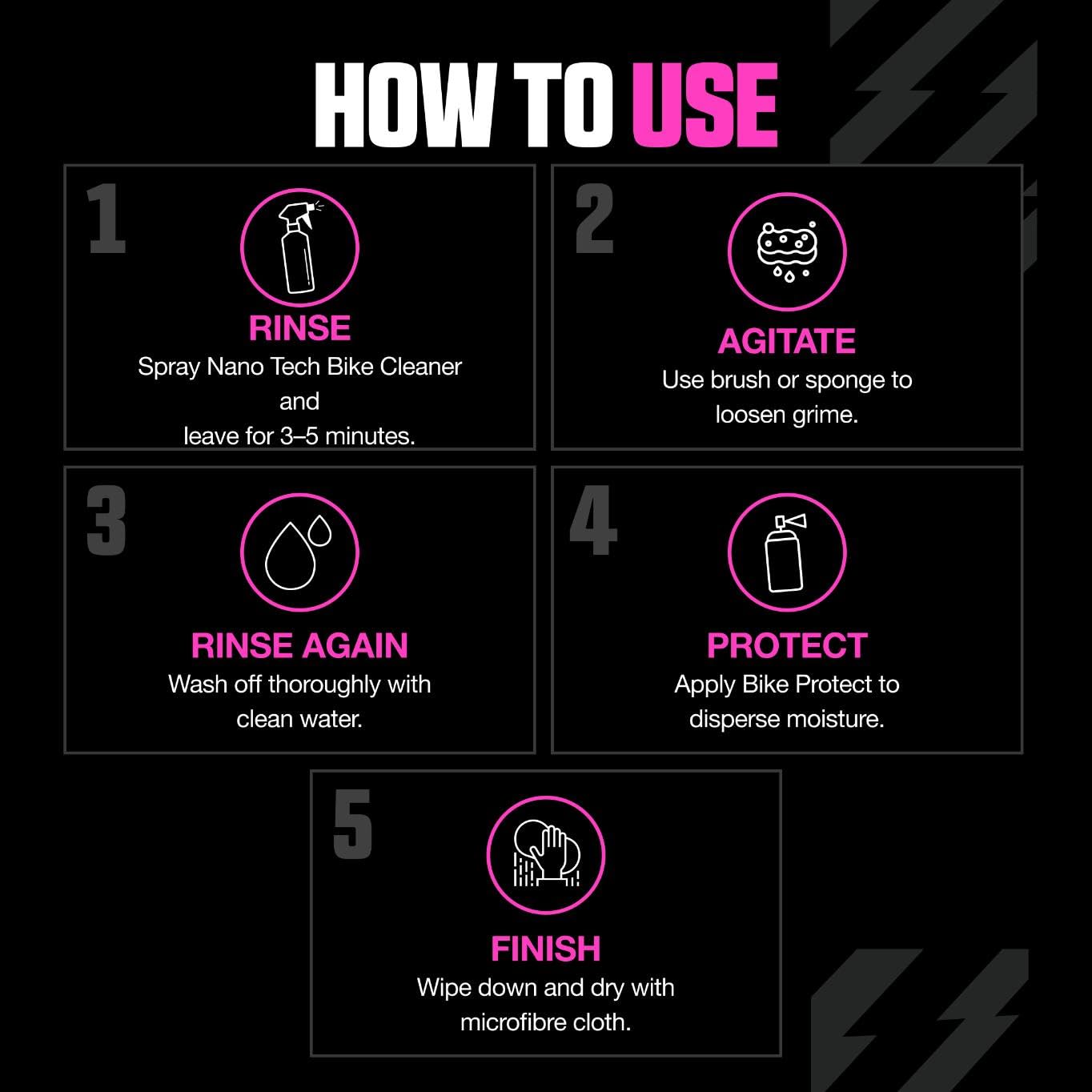 Muc-Off Basis Fahrrad Reinigungsset - Must-Have Fahrrad Zubehör für die Reinigung und den Schutz Ihres Fahrrads – Mit Muc-Off Bike Cleaner, Bike Protect, Reinigungsbürste und Mehr 5