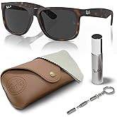 Ray-Ban RB4165 JUSTIN CLASSIC Square Shaped Sunglasses for Men & Women with Official RAYBAN Eyewear Kit