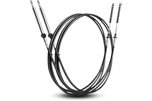 GUZIKO 11FT Throttle Shift Remote Control Cable Fit for Johnson Evinrude Controls, Outboard Engine Control Cable Replace 0173111, 2Pcs
