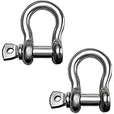 Laorde 316 Stainless Steel D-Ring Shackles, Marine Grade, 1/4", 5/16", 3/8", 1/2", Heavy Duty, Bow or Clevis Screw Pin Anchor Shackle for Boat, Sailboat, Chain, Strap, Rigging Clasp