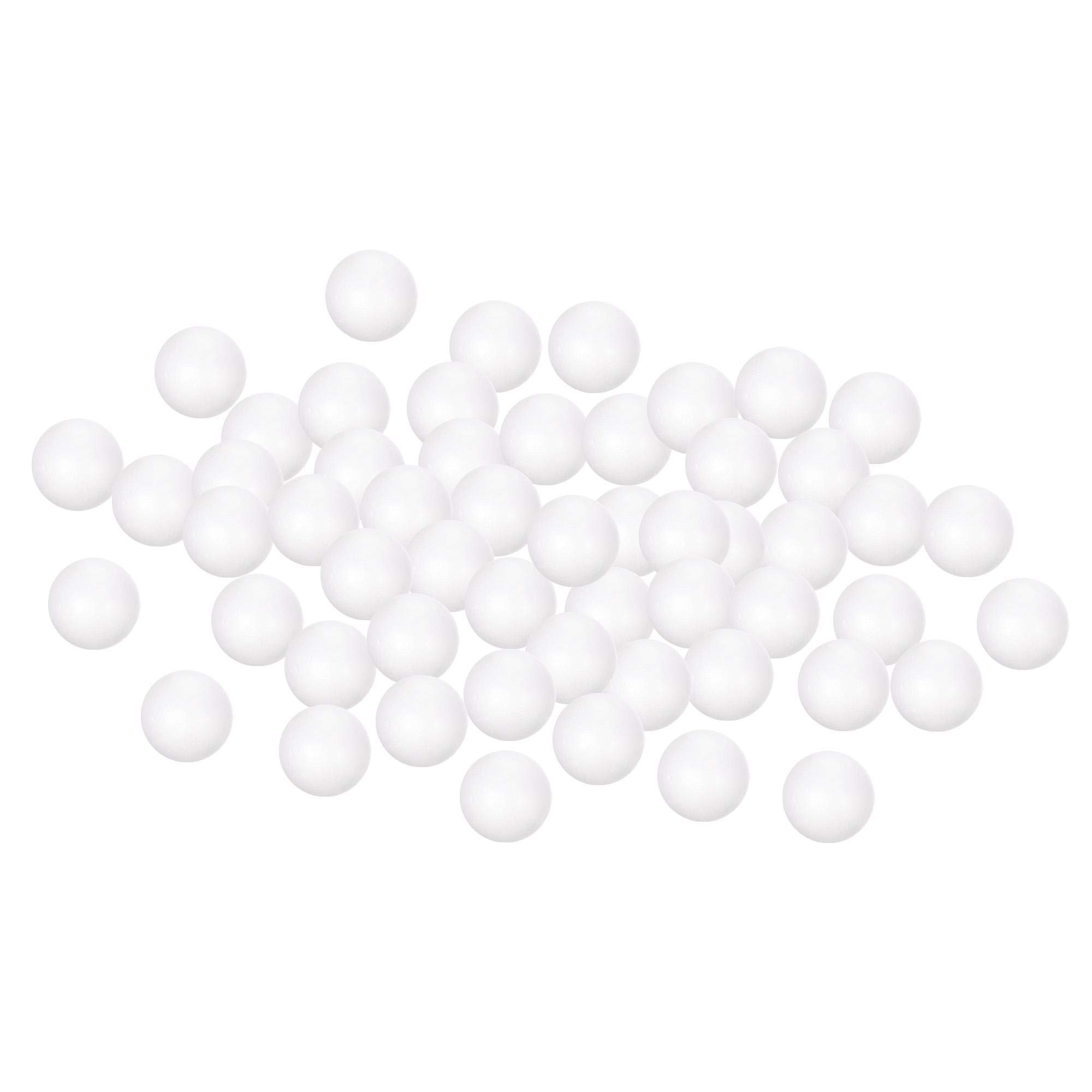 sourcing map 50Pcs 1.25" White Polystyrene Foam Balls Smooth Round Solid Ball for Crafts, Art, DIY, Household, Party Decorations