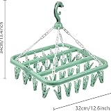 alladaga 32 Clip Clothes Drying Hanger Drip Foldable Rack Light Green view 2