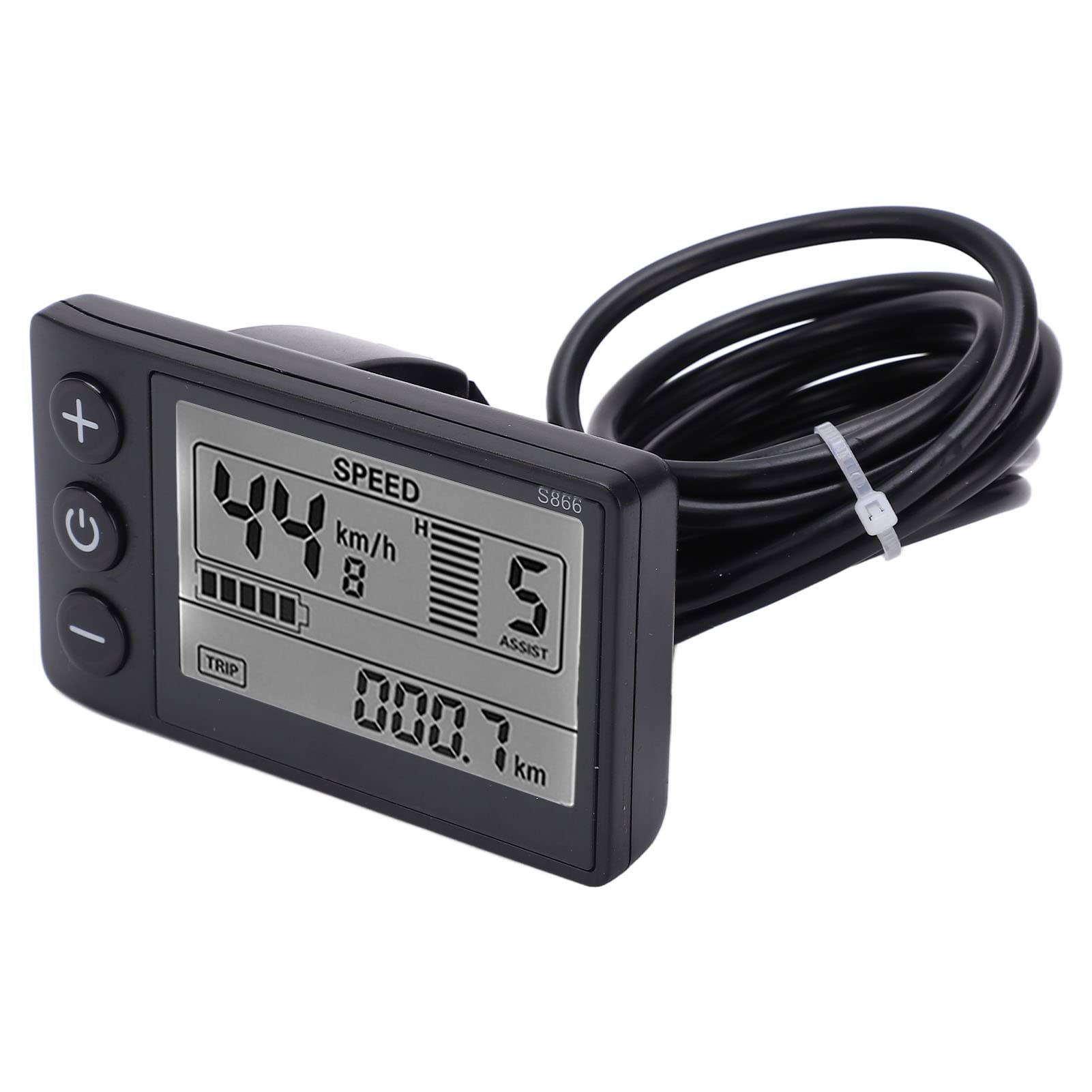 VGEBY Electric LCD Display Meter, 24V 36V 48V S866 Electric Bike LCD Display Panel with SM Plug Ride