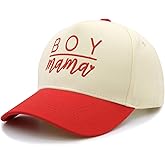 Qoyupuza Boy Mama Trucker Hats for Women, Embroidered Boy Mom Baseball Cap Two Tone Snapback Cap, Christmas Birthday Gifts