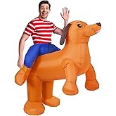 Funnysoft Christmas Inflatable Costume Adult Inflatable Dachshund Costume Blow up Dog Suit Ride on Outfit for Christmas Party