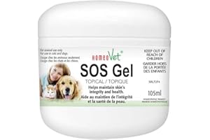 HomeoVet SOS Gel - Topical Homeopathic Formula for Cats & Dogs - 105ml - Supports Skin Integrity - Ideal for Dog Dry Skin, It