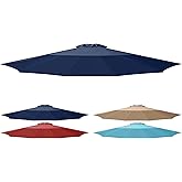 Simple Deluxe 9' Patio Umbrella Replacement Canopy Only Outdoor Table Market Yard Umbrella Replacement Top Cover with 8 Ribs, Dark Blue