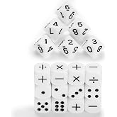 Gejoy 18 Pieces Math Teaching Dice Set, Number Operation and Dot Dice | Math Operation Symbols for Classroom Teaching, Number and Dot Cubes for Kids Learning, Back to School Supplies