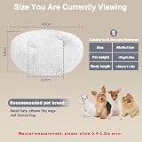 Nepfaivy Calming Dog Cat Donut Bed 15.75in Fluffy Round Plush Bed White view 3