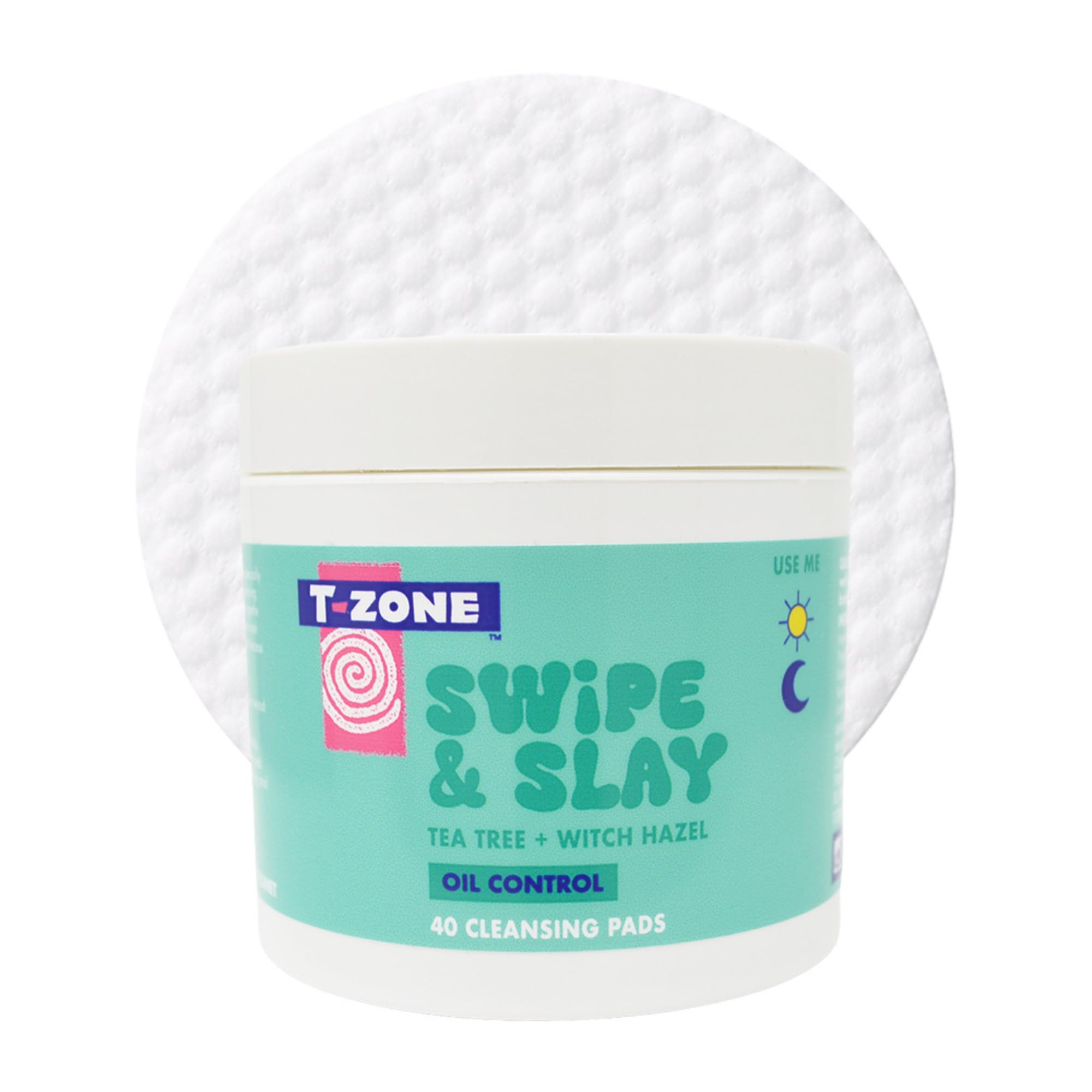 T-Zone Tea Tree & Witch Hazel Biodegradable Cleansing Pads (40 Pads) - Instantly Remove Dirt, Oil & Makeup, Unclogs Pores, Promotes Clearer Skin & Kinder to Planet