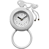 Waterproof Bathroom Shower Clock, 4.72 Inch Analog Quartz Hanging Clock | Silent Non-Ticking Hanging Clock with Rope &amp; Towel Ring Stand, Dual Purpose Wall Clock for Kitchen, Pool or Spa