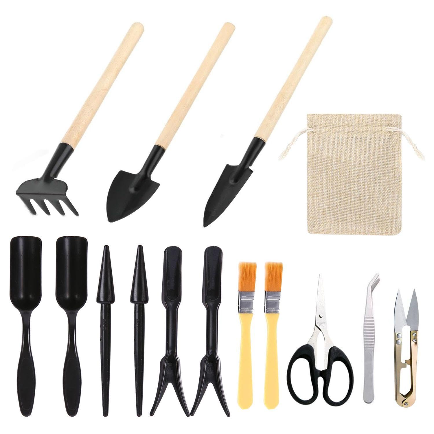 CQQNIU 15 Pieces Garden Tools, Mini Grow Tools, Portable Grow Tools, Garden Accessories, Garden Care Supplies