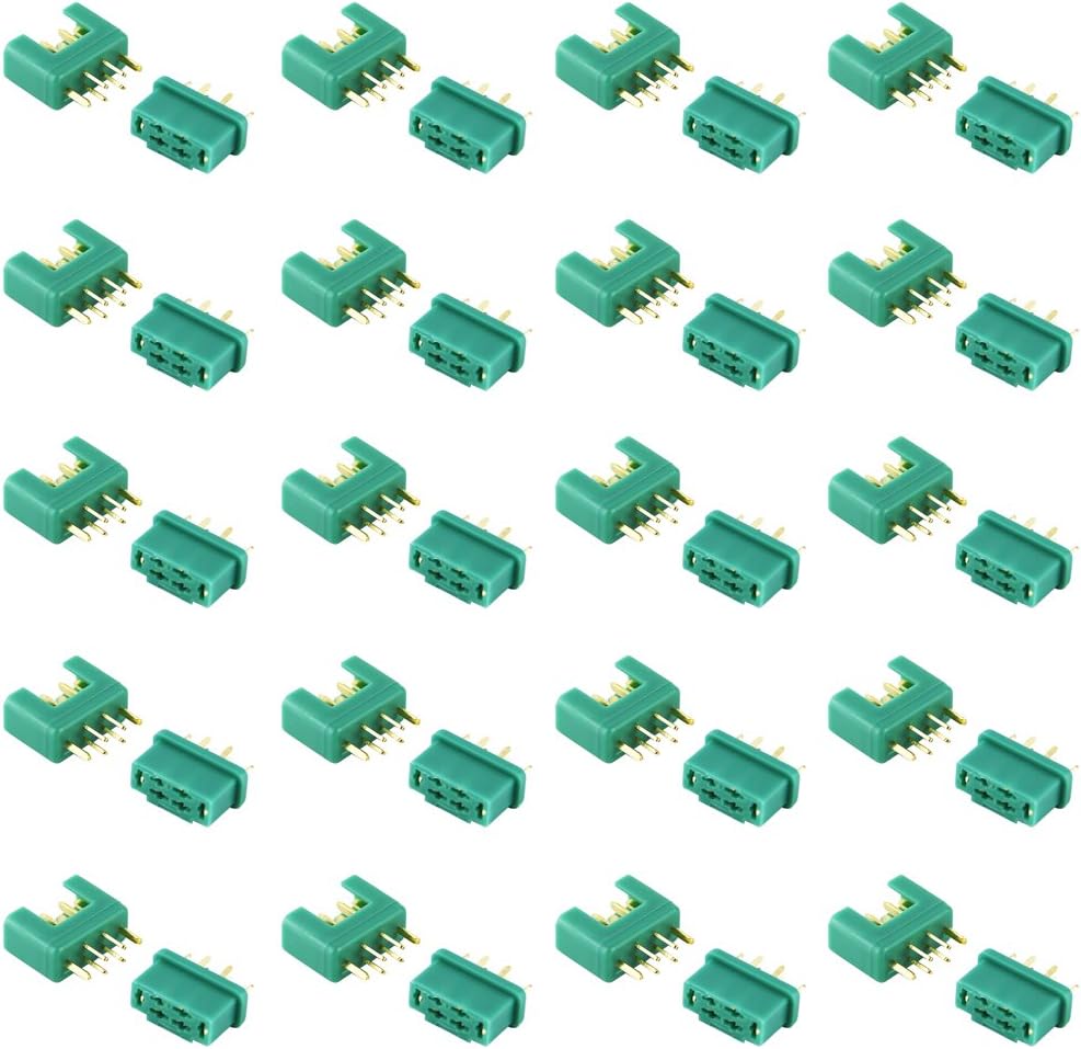 OliYin 20 works MPX Multiplex Connectors 6 Pin MPX Plug Male and Female For RC LiPo Battery ESC Motor, Gold