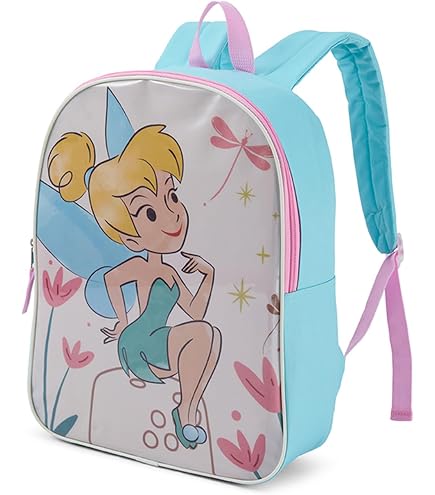 Mini Tinker Bell Backpack - Bundle of 13” Disney Backpack Purse with Front Pocket, Water Bottle, More | Tink Backpack for Girls, Teens and Women
