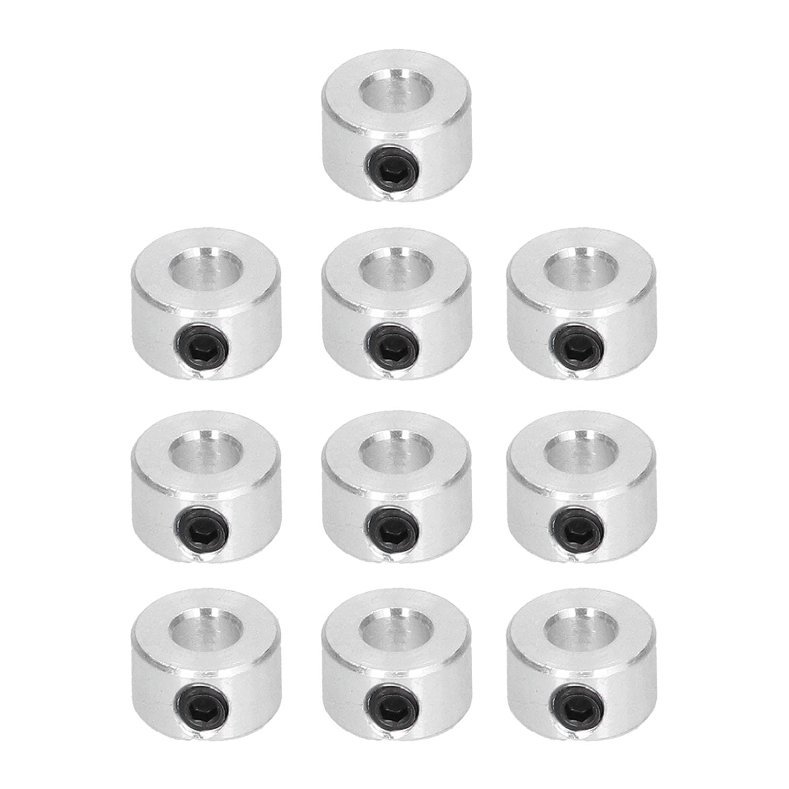 10Pcs Shaft Collars Mechanical Shafting 6mm Aluminum Alloy Mechanical Shafting 1/8 Setscrew Shaft Stable Shaft Collar