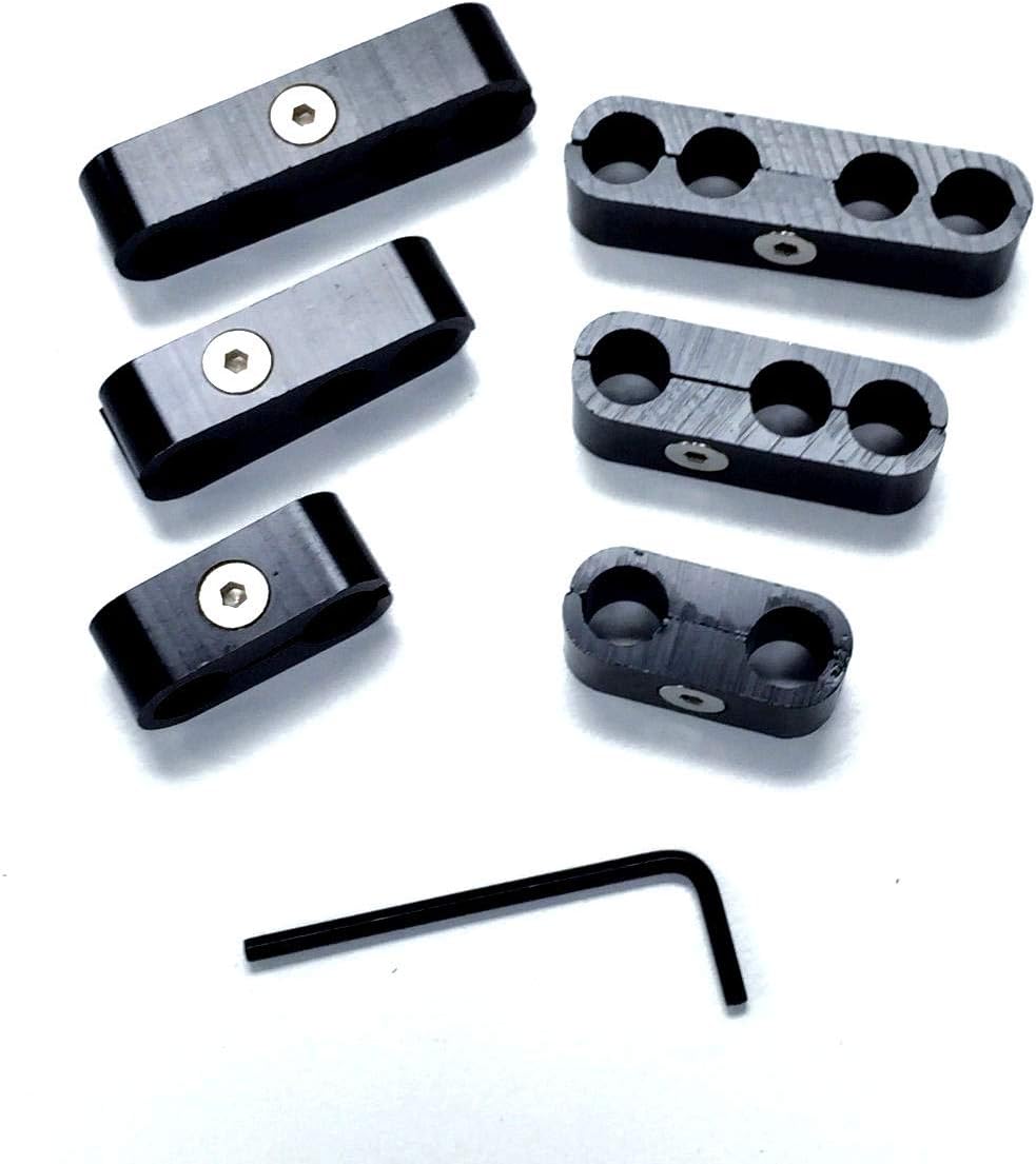 Pirate Mfg Hot Rod Black Billet Ignition Spark Plug Wire Looms Seperators 8 9mm