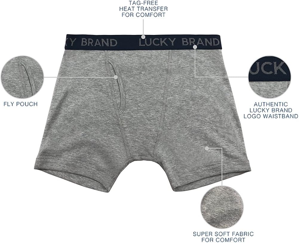 Lucky Brand Men's Cotton Boxer Briefs Underwear with Functional Fly (3 Pack) at  Men’s Clothing store