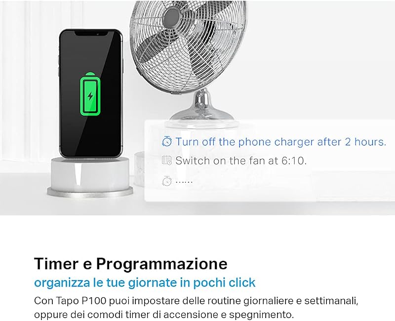 P100 Presa Smart WiFi 10A 2300W Timer Controllo App Alexa Google, 4pz