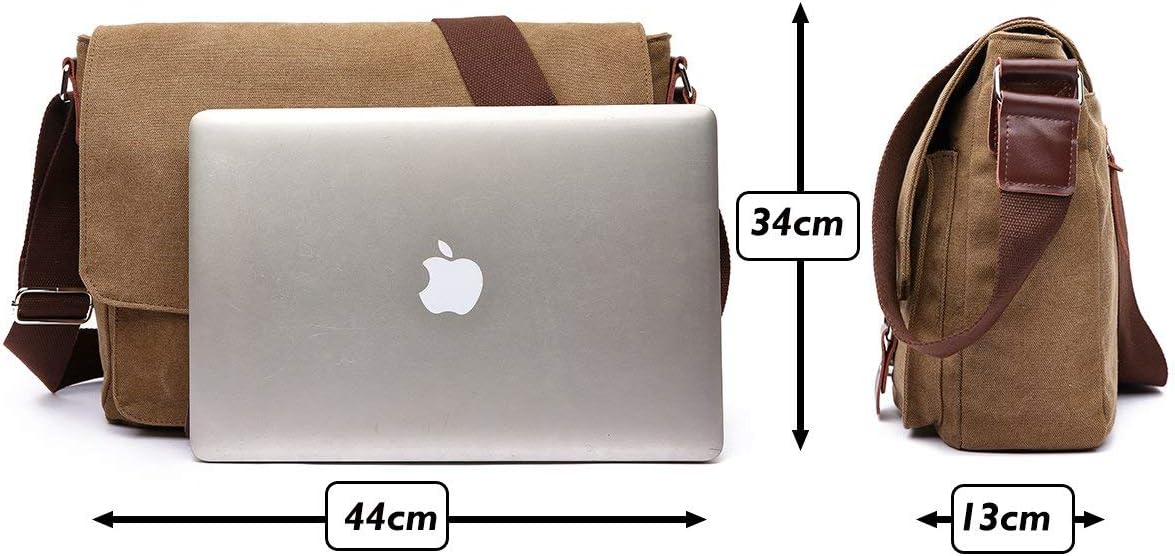 LOSMILE Messenger Laptop Bag 16 inch Men's Shoulder Bag Canvas Bag Crossbody Bag