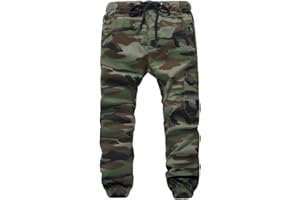 LOKTARC Boys Camo Pants Kids Pull On Drawstring Youth Camouflage Cargo Joggers