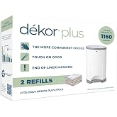 Diaper Dekor Plus Diaper Pail Refills | 2 Count | Most Economical Refill System | Quick &amp; Easy to Replace | No Preset Bag Size Use Only What You Need | Exclusive End-of-Liner Marking