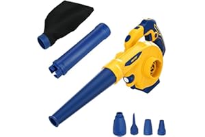 MELLIF Rotatable Leaf Blower Compatible with Dewalt 20V Battery(Tool Only), Brushless Blower/Cordless Vacuum Cleaner/Air Pump for Inflatables, 6 Variable Speed, 180° Adjustable Blower Tube for Lawn/Yard