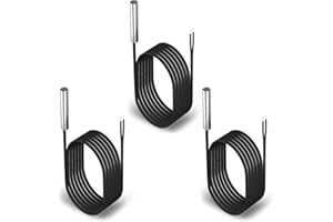 DROK 10K Temperature Sensor Probe 3pcs, 1 Meter Waterproof Stainless Steel NTC Temperature Probe for Various Water Dispensers, Air Conditioners, Refrigerators, Freezers, Water Heaters, Dishwashers