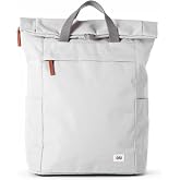 ORI LONDON The Finchley Backpack Bag, Large, Stormy | Water-Resistant Recycled Nylon, Rolltop Laptop Backpack, Magnetic Closure, for Men &amp; Women