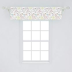Ambesonne Colorful Window Valance, Pastel Toned