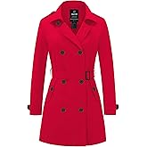 wantdo Women's Waterproof Trench Coat Classic Lapel Outerwear Coat with Belt