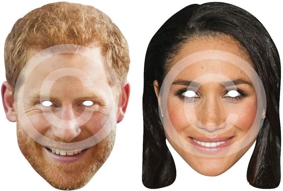 WPN Prince Harry & Meghan Markle Card Face Masks, Royal Wedding