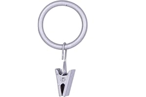 Kenney Clip Rings for 5/8" to 3/4" Diameter Curtain Rods, Brushed Nickel, 14-Pack