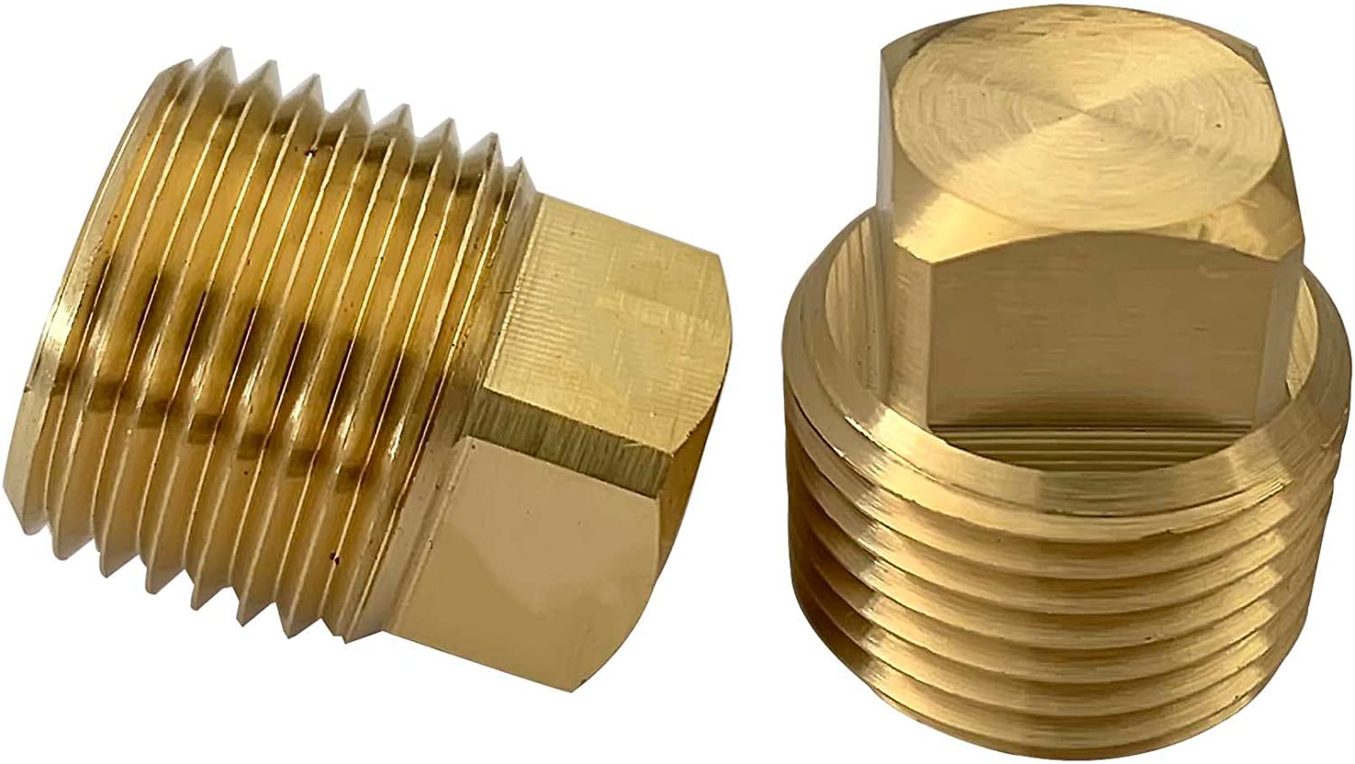 SUONE 2PS 1/2 "NPT Solid Brass Drain Plugs Commonly Used for Ship Hulls Solid Brass Ship Hulls are Equipped with Spare Garboard Drain Plugs (Resistant to Seawater and Rust)