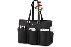 LOVEVOOK Laptop Tote Bag for Women Work, Teacher Tote Bag Nurse Bag With Large Cup Holder, Utility Professional Computer Bag For Work/Travel/College/Daily, Large Purse Handbag With Multi Pockets