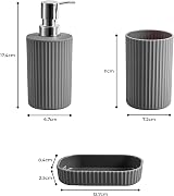 Novel Solutions Premium 4-Piece Bath Accessories Set Matt Grey Rubber-Coated view 5